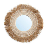 De Raffia Cowrie Spiegel - Naturel Wit - WeAreTables
