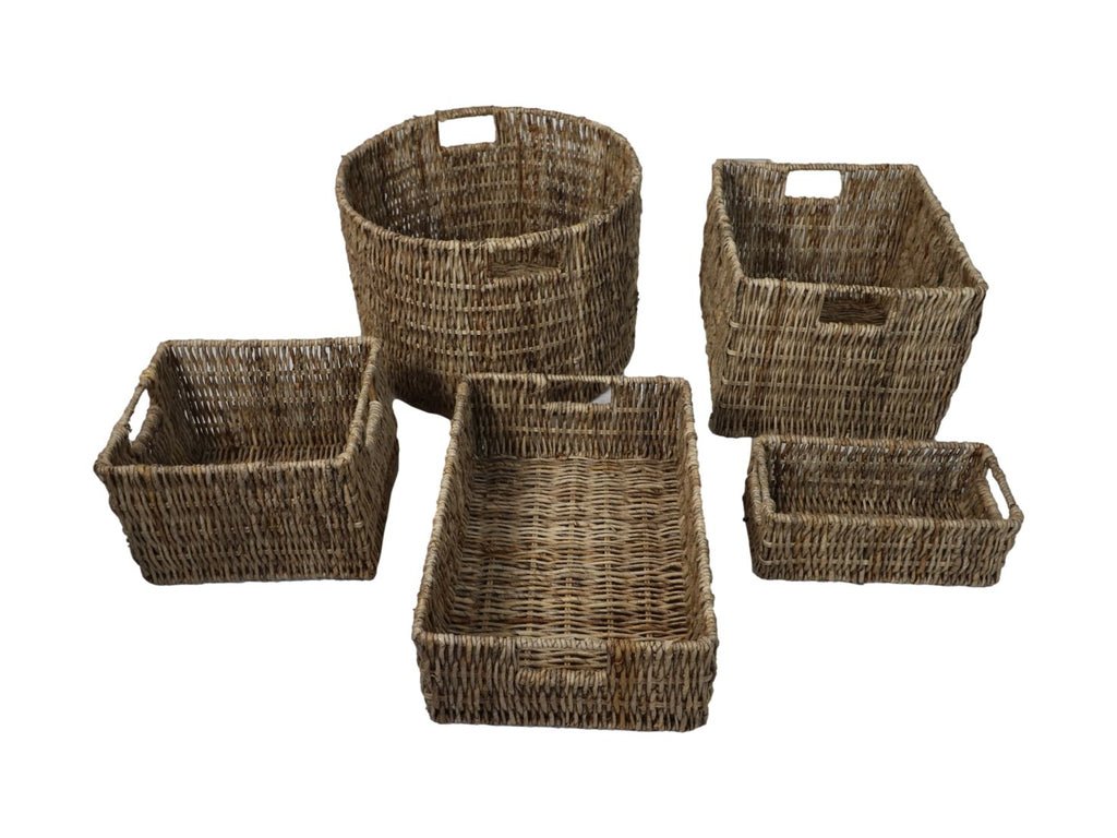 Mandenset - ø47x30 - Naturel - bananenblad - set van 5 - WeAreTables