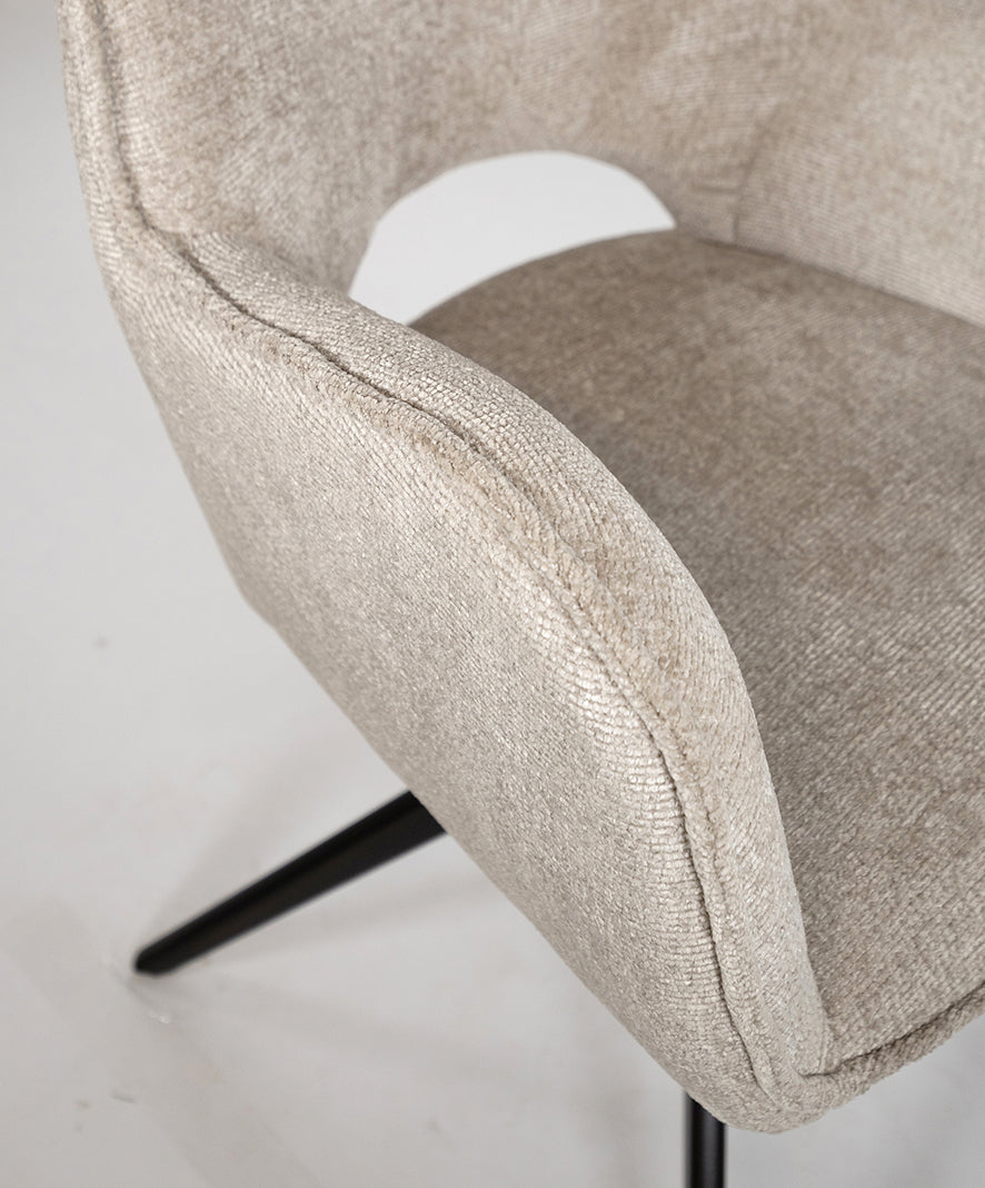 Alicia eetkamerstoel - draaipoot 360ARS - Cremona - Taupe 04