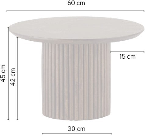 Salontafel Kasai Ø60 , Acacia Black