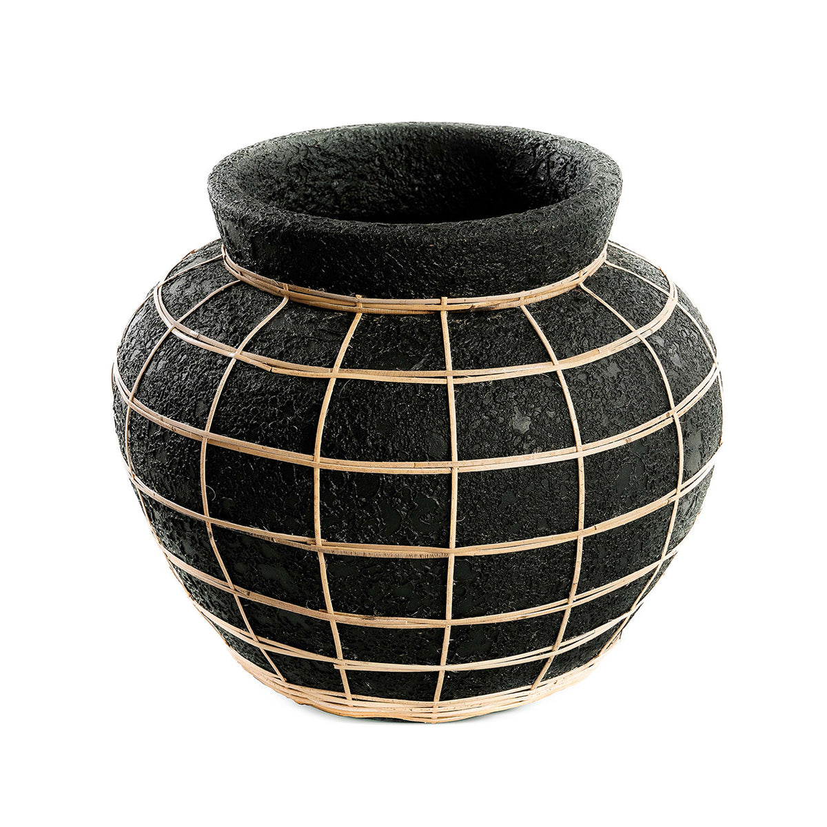 De Belly Vaas - Zwart Naturel - L