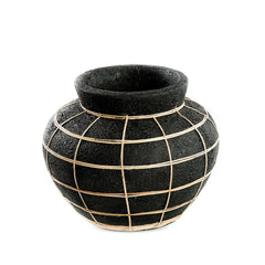 De Belly Vaas - Zwart Naturel - M