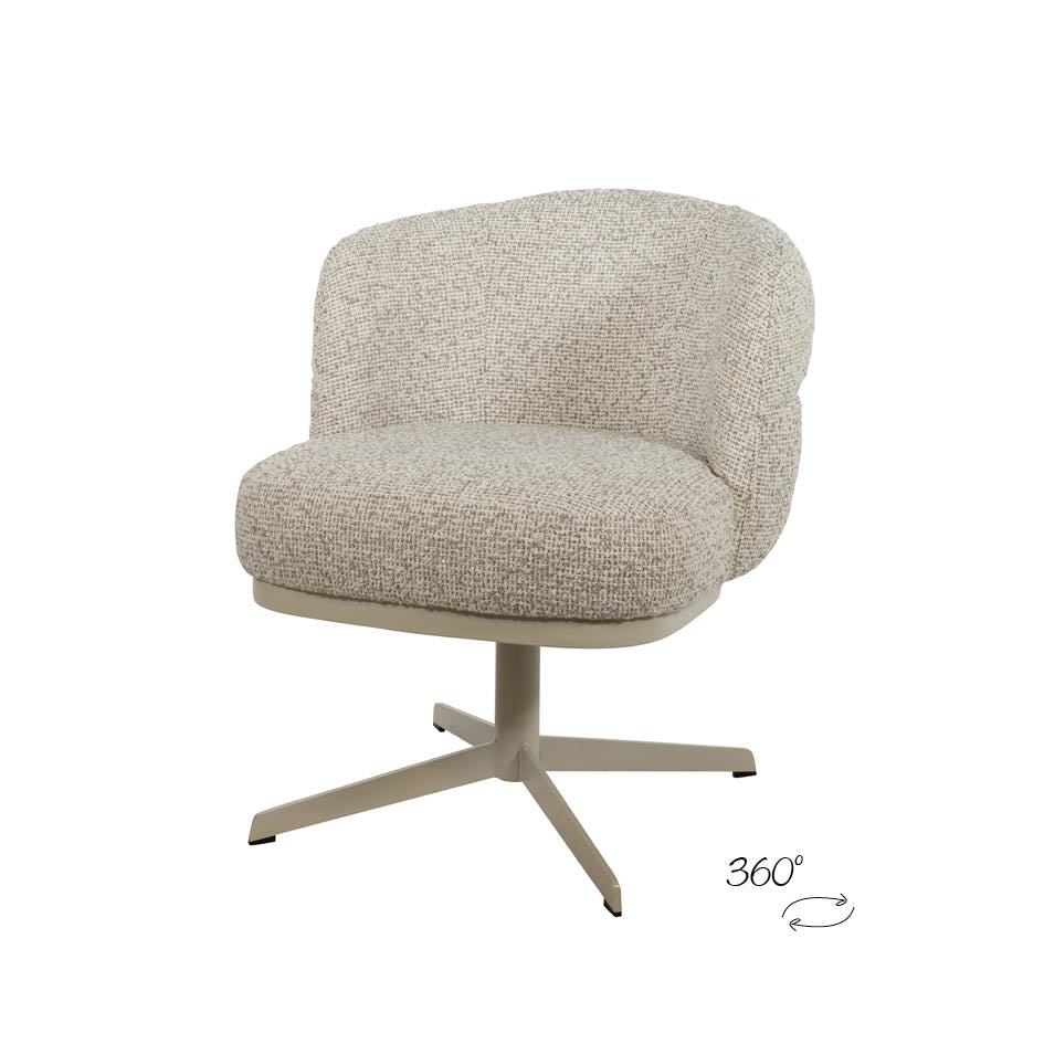 JLo eetkamerstoel - beige draaipoot 360 - Cuzco - Fog 3