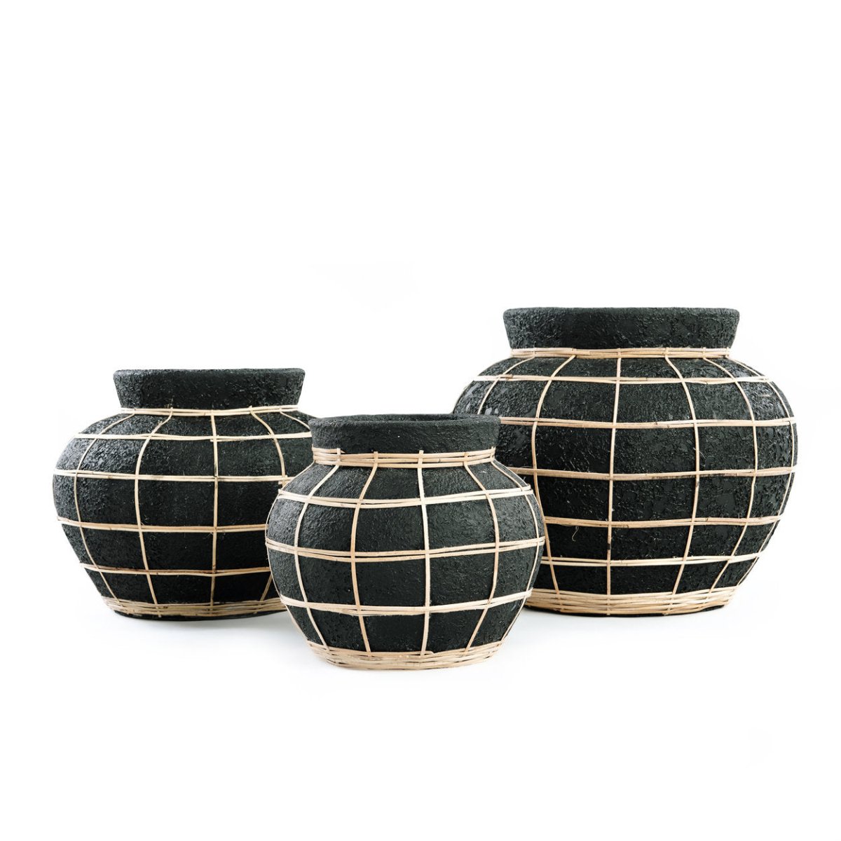 De Belly Vaas - Zwart Naturel - M - WeAreTables
