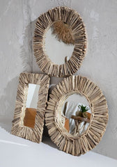 De Driftwood Framed Spiegel - Naturel - M - WeAreTables
