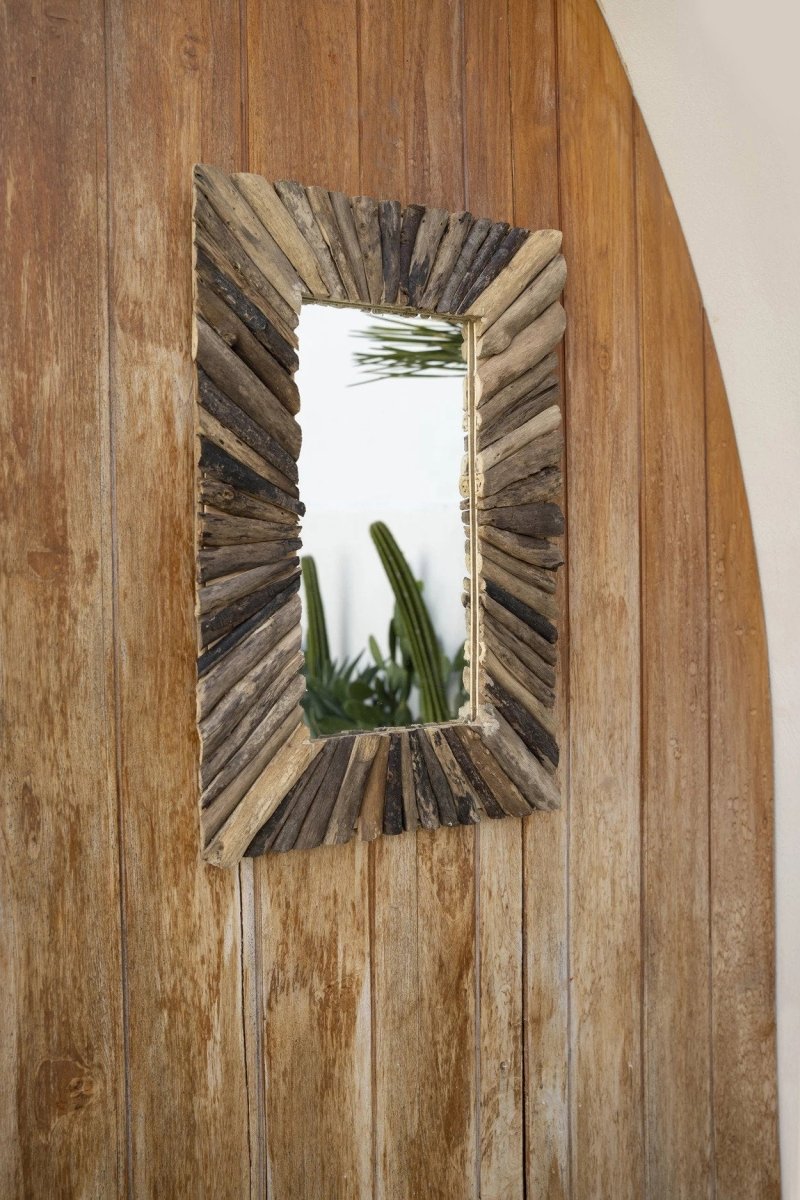 De Driftwood Framed Spiegel - Naturel - M - WeAreTables