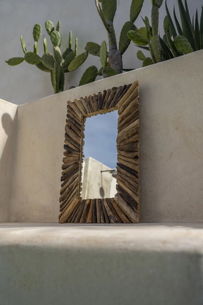 De Driftwood Framed Spiegel - Naturel - M - WeAreTables