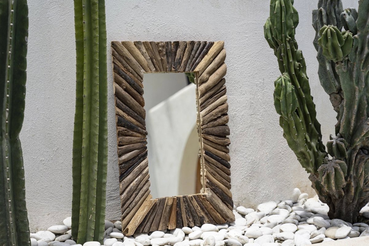 De Driftwood Framed Spiegel - Naturel - M - WeAreTables
