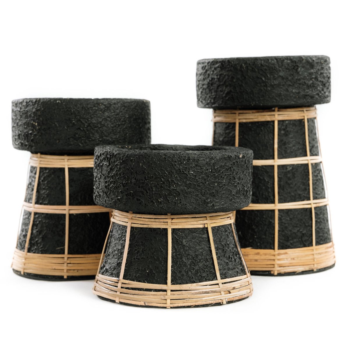 De Serene Kaarsenhouder - Zwart Naturel - S - WeAreTables