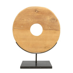 De Teak Disc op Stand - L - WeAreTables
