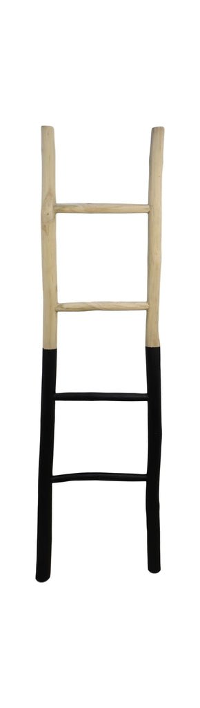 Decoratieve ladder - 45x4x150 - Naturel/zwart - Teak - WeAreTables