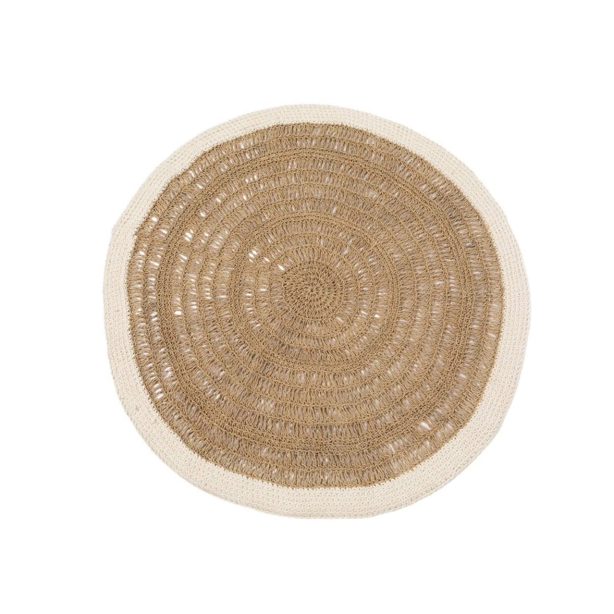 Het Seagrass & Katoen Rond Tapijt - Naturel Wit - 100 - WeAreTables
