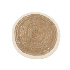 Het Seagrass & Katoen Rond Tapijt - Naturel Wit - 100 - WeAreTables