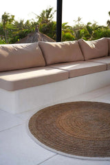 Het Seagrass & Katoen Rond Tapijt - Naturel Wit - 100 - WeAreTables