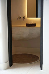 Het Seagrass & Katoen Rond Tapijt - Naturel Wit - 100 - WeAreTables