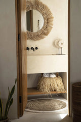 Het Seagrass & Katoen Rond Tapijt - Naturel Wit - 100 - WeAreTables