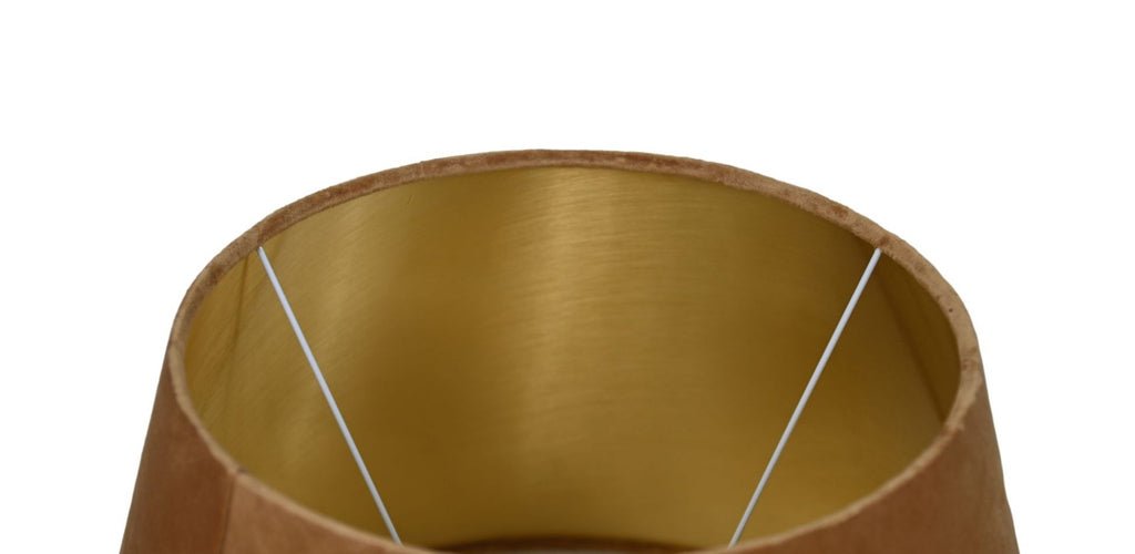 Ronde conische lampenkap - ø28 - ø40x25 - Beige/goud - Velours - WeAreTables