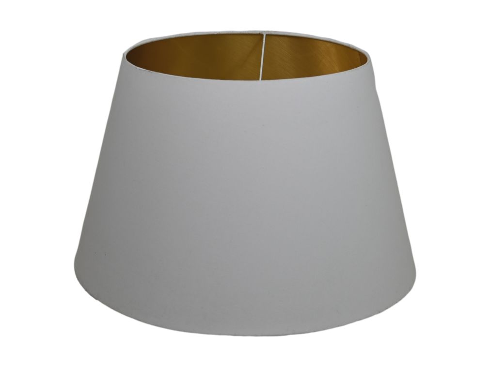 Ronde conische lampenkap - ø35-ø52x32 - Wit/goud - Katoen - WeAreTables