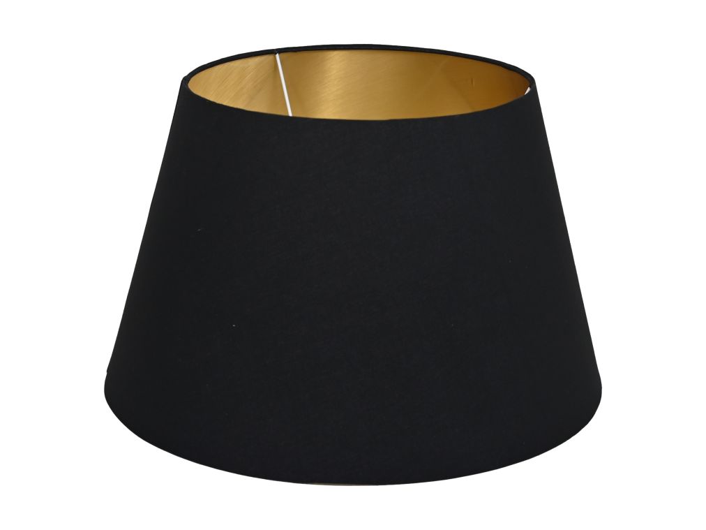 Ronde conische lampenkap - ø35-ø52x32 - Zwart/goud - Katoen - WeAreTables